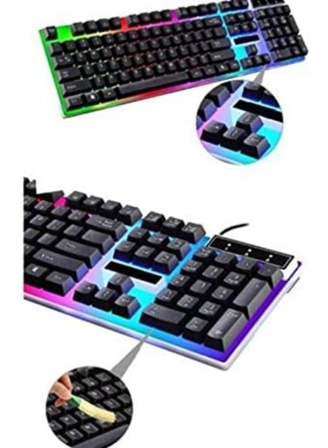 Black gaming keyboard and mouse set with LED lighting - Image 3
