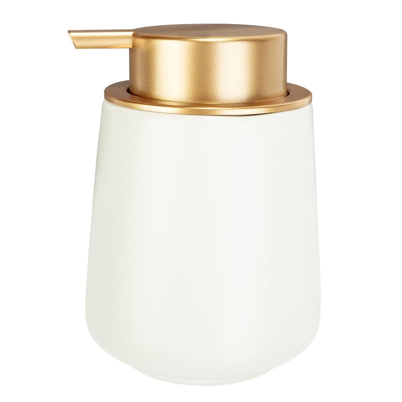 Simcat Hand Soap Dispenser Marble Dish Soap Dispenser Countertop Hand Lotion Pump Bottles Ceramic Lotion Container Refillable Liquid Hand Soap Jar Shower Dispenser for Bathroom Kitchen Matte White