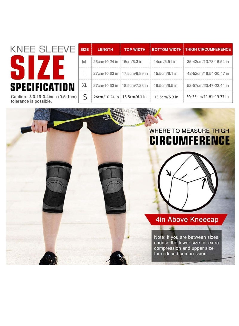 Halamine 2-Piece Sports Protective Knee ， Leg Compression Sleeve Full Leg，Pads Knee Brace Compression Knee Sleeve for Men & Women Knee Support Running Cycling Basketball with Adjustable Strap Wrap-L - Image 5