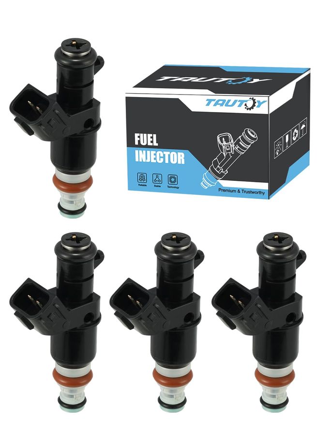 TAUTOY حاقنات وقود TAUTOY FJ484، 4 قطع، سعة 2.0 لتر و2.4 لتر، لسيارات أكورا RSX موديل 2005-2006، وهوندا أكورد موديل 2003-2007، وCR-V موديل 2005-2009، وإليمنت موديل 2003-2011، برقمي 16450RAAA01 و16450RADL61 - Image 1