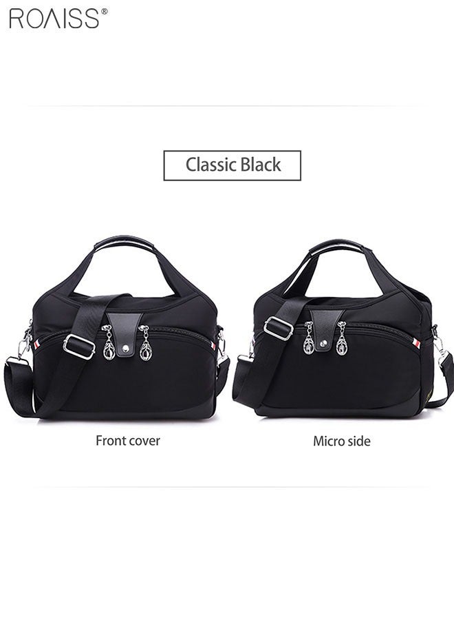 roaiss Women's Oxford Cloth Handbag Removable Shoulder Strap Multi Pocket Messenger Bag Fashion Leisure Versatile Commuting Bag  - Image 2