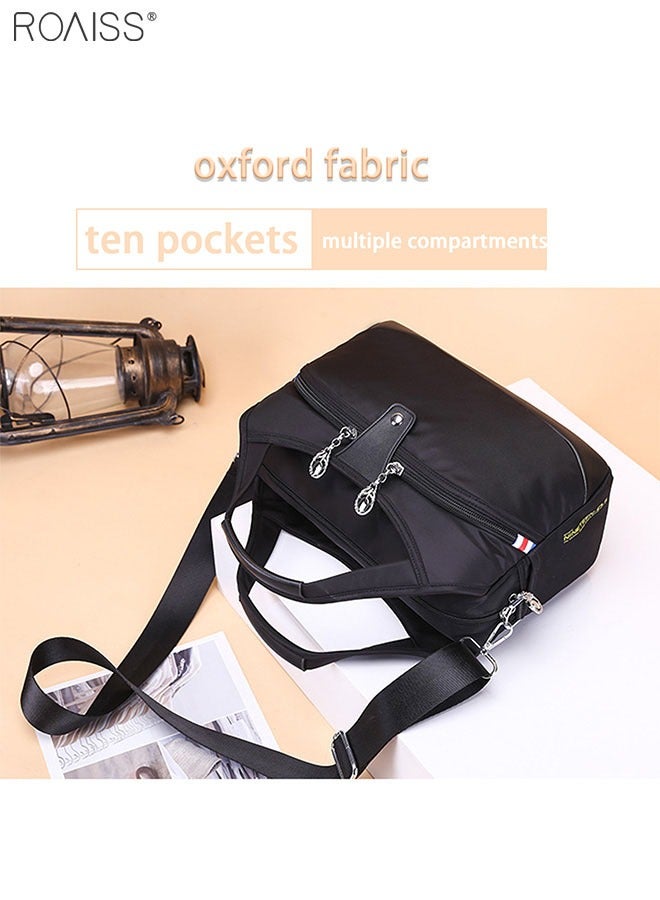 roaiss Women's Oxford Cloth Handbag Removable Shoulder Strap Multi Pocket Messenger Bag Fashion Leisure Versatile Commuting Bag  - Image 5