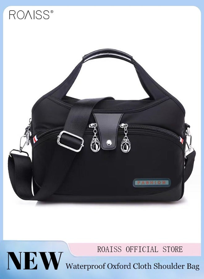 roaiss Women's Oxford Cloth Handbag Removable Shoulder Strap Multi Pocket Messenger Bag Fashion Leisure Versatile Commuting Bag  - Image 1