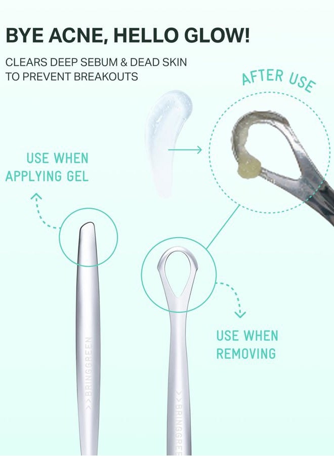 BRING GREEN Tea Tree Cica Sebum Cleaning Gel Set | Korean Blackhead Remover & Pore Minimizer with Pore Cleaner Tool | Sebum Softener for Face, Nose & Chin | Gentle Alternative to Pore Strips & Vacuums - Image 4