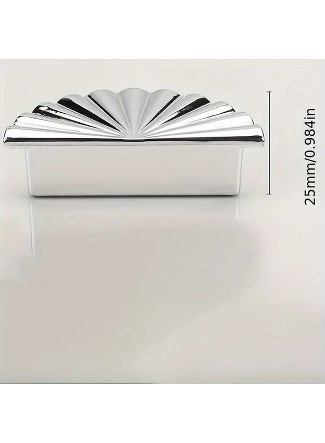 Bright Golden Round Plastic Fan Shaped Cabinet Door Handles Double Opening Drawer Pulls - Image 4