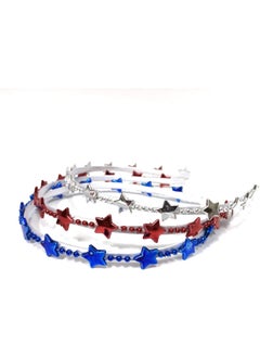 BinaryABC BinaryABC 4th of July Patriotic HeadbandsUsa Flag Star HeadbandRed White Blue HeadbandFourth of July Hair Accessories3PCS 