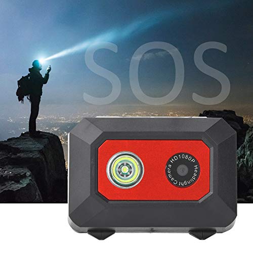 Serounder كاميرا أكشن مدمجة مثبتة على الرأس، مصباح رأس LED 1080P قابل للارتداء مع وضع SOS وكاميرا فيديو يدوية مع حزام رأس مرن يدعم 32GB للرياضات الخارجية الليلية - Image 5