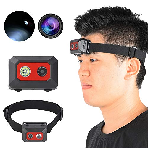 Serounder كاميرا أكشن مدمجة مثبتة على الرأس، مصباح رأس LED 1080P قابل للارتداء مع وضع SOS وكاميرا فيديو يدوية مع حزام رأس مرن يدعم 32GB للرياضات الخارجية الليلية - Image 4