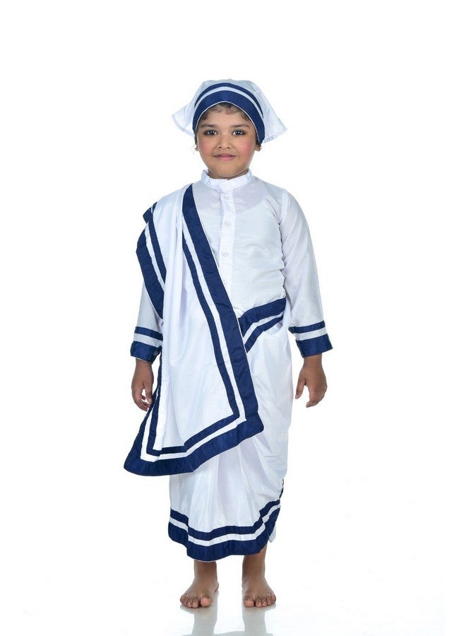 BookMyCostume BookMyCostume Mother Teresa Dress with Scarf Kids Fancy Dress Costume 5-6 years  - Image 1