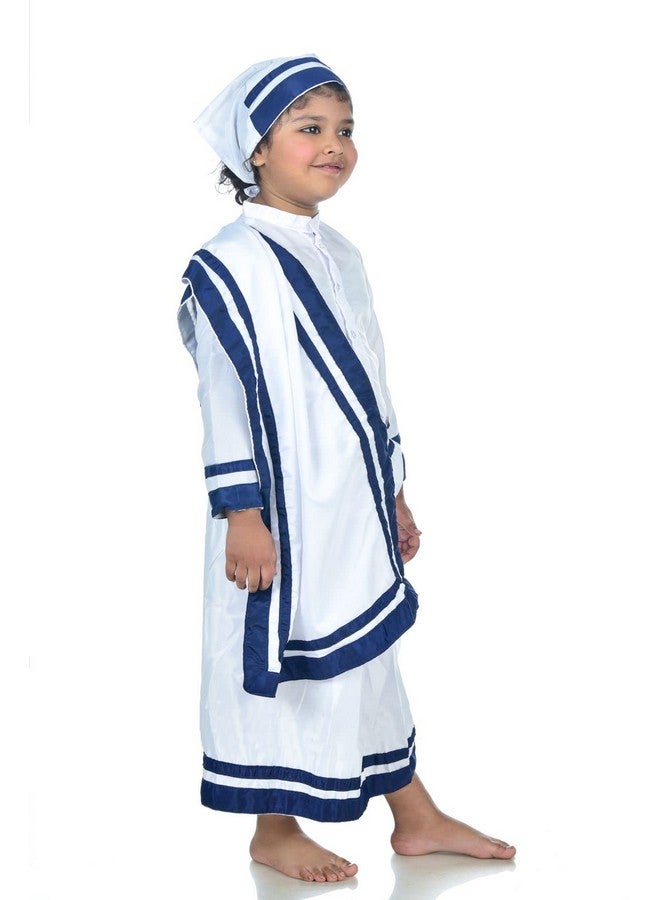 BookMyCostume BookMyCostume Mother Teresa Dress with Scarf Kids Fancy Dress Costume 5-6 years  - Image 2