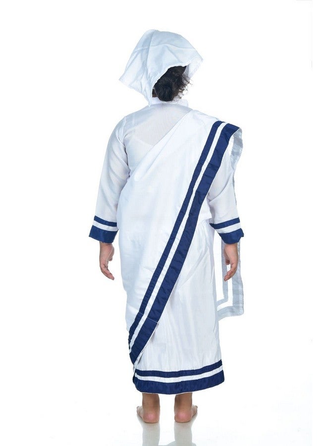 BookMyCostume BookMyCostume Mother Teresa Dress with Scarf Kids Fancy Dress Costume 5-6 years  - Image 3