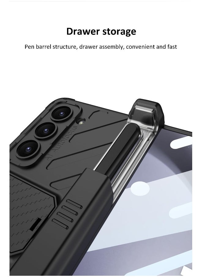 Generic - For Samsung Fold 5 Case with Hinge Protection, Galaxy Z Fold 5 Case Built-in Screen Protector & Kickstand & S Pen Slot Case for Samsung Galaxy Z Fold 5 2023, Black - Image 1