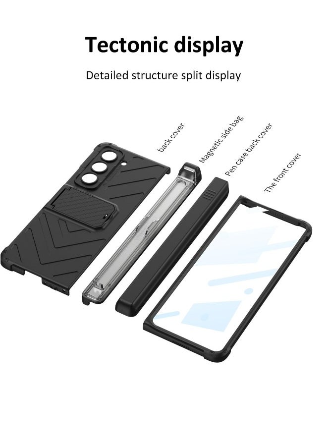 Generic - For Samsung Fold 5 Case with Hinge Protection, Galaxy Z Fold 5 Case Built-in Screen Protector & Kickstand & S Pen Slot Case for Samsung Galaxy Z Fold 5 2023, Black - Image 1