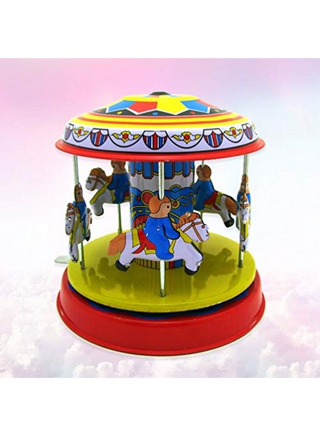 STOBOK لعبة دائرية كلاسيكية عتيقة تعمل باللف للأطفال مصنوعة من الصفيح لتزيين أعياد الميلاد والعطلات - Image 5