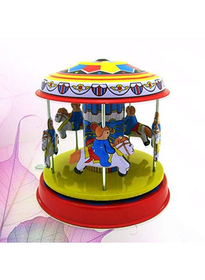 STOBOK لعبة دائرية كلاسيكية عتيقة تعمل باللف للأطفال مصنوعة من الصفيح لتزيين أعياد الميلاد والعطلات - Image 3