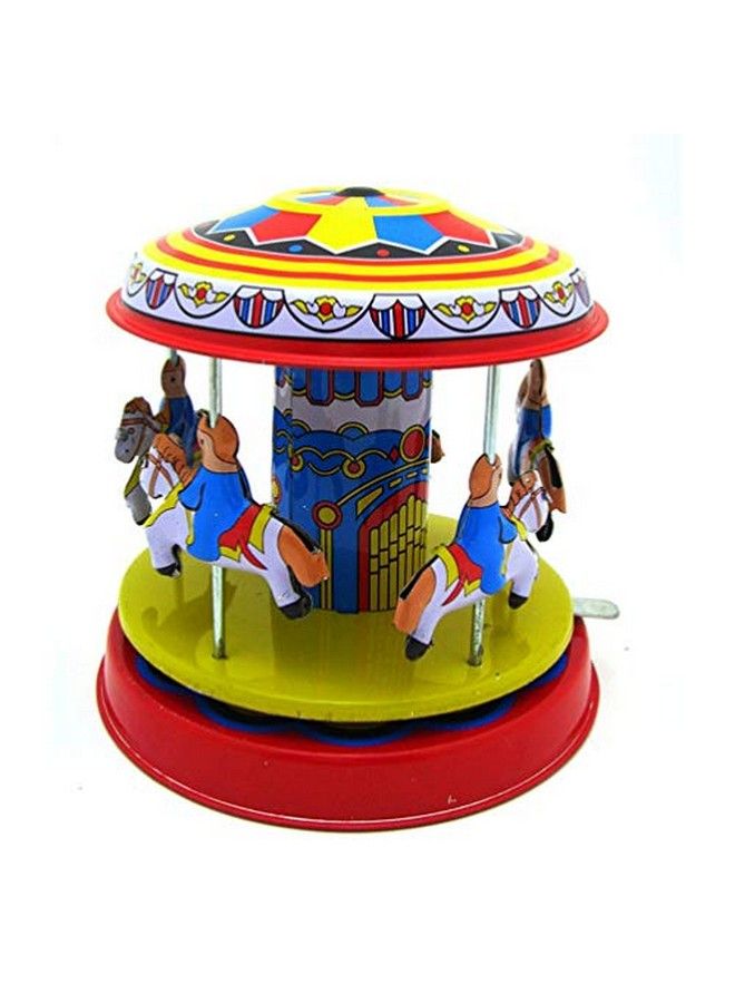 STOBOK لعبة دائرية كلاسيكية عتيقة تعمل باللف للأطفال مصنوعة من الصفيح لتزيين أعياد الميلاد والعطلات - Image 4