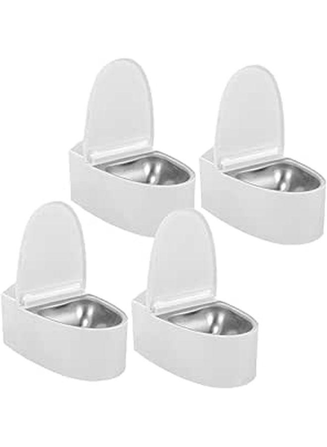 4 Pcs Wall Mounted Ashtrays Bathroom Decor Metal Inner Liner Toilet Shape - Image 1