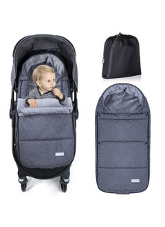 Orzbow Footmuff For Stroller Christmas Gift,Weatherproof Anti-Kick Universal Toddler Sleeping Bag,Removable Warm Coral Fleece Lined Stroller Bunting Bag Footmuff, Black  - Image 1