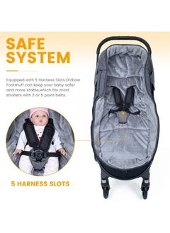 Orzbow Footmuff For Stroller Christmas Gift,Weatherproof Anti-Kick Universal Toddler Sleeping Bag,Removable Warm Coral Fleece Lined Stroller Bunting Bag Footmuff, Black  - Image 4