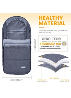 Orzbow Footmuff For Stroller Christmas Gift,Weatherproof Anti-Kick Universal Toddler Sleeping Bag,Removable Warm Coral Fleece Lined Stroller Bunting Bag Footmuff, Black  - Image 5