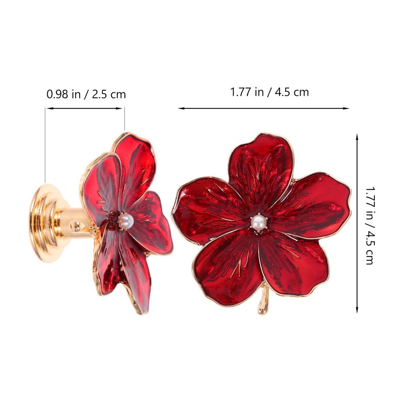 Zinc Alloy 5 Petal Flower Drawer Knob 4mm Single Hole Pull Colorful Handle For Kitchen Furniture - Image 3