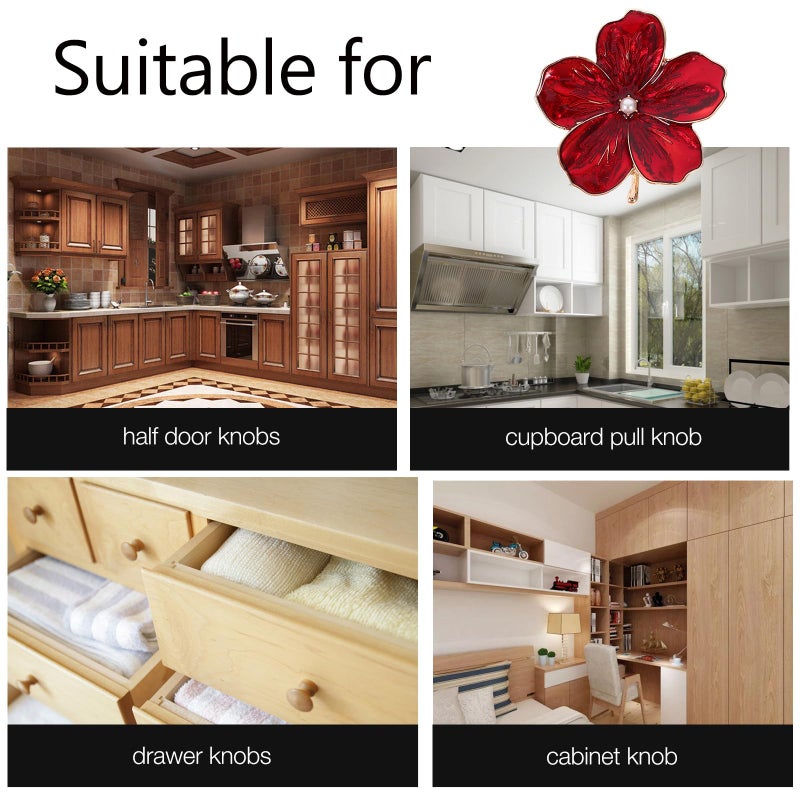 Zinc Alloy 5 Petal Flower Drawer Knob 4mm Single Hole Pull Colorful Handle For Kitchen Furniture - Image 4