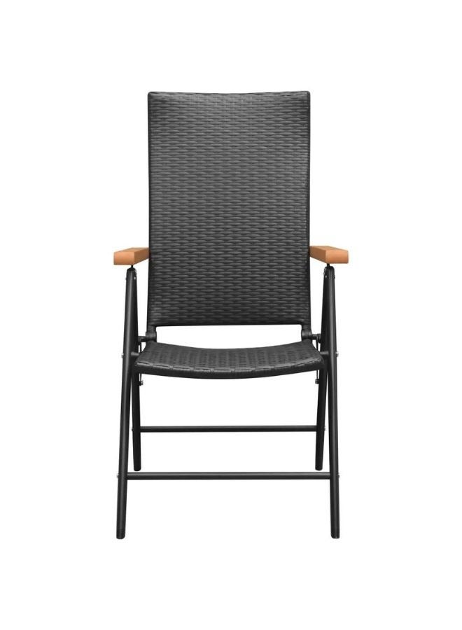 vidaxl vidaXL Garden Chairs 4 pcs Poly Rattan Black  - Image 2