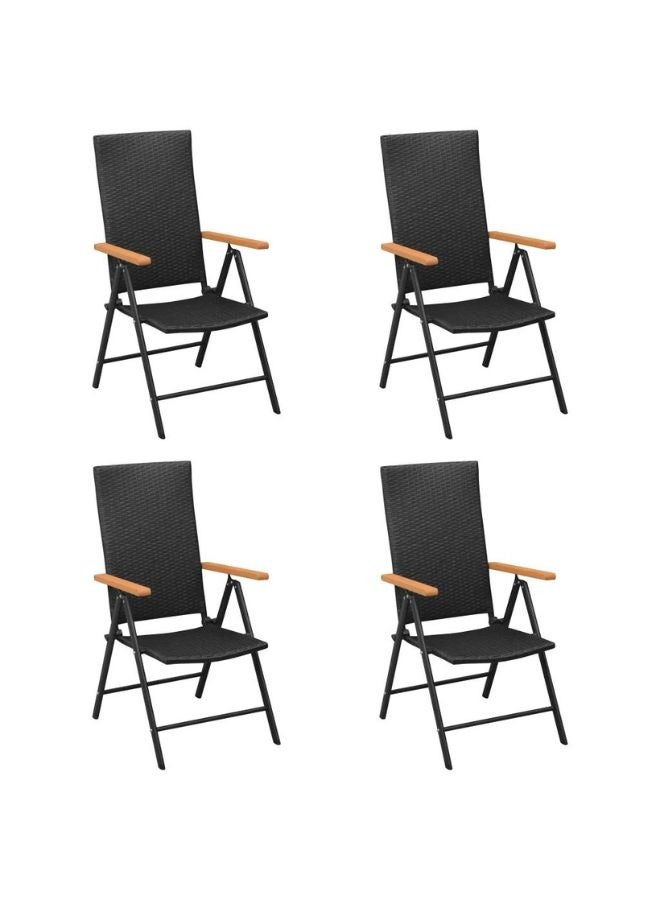 vidaxl vidaXL Garden Chairs 4 pcs Poly Rattan Black  - Image 1