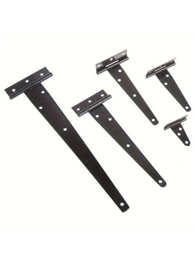 4 Inch Black T Shaped Hinge Heavy Duty Iron Hardware For Cabinet Shelves - Image 4