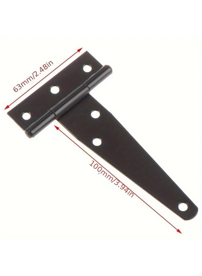 4 Inch Black T Shaped Hinge Heavy Duty Iron Hardware For Cabinet Shelves - Image 1
