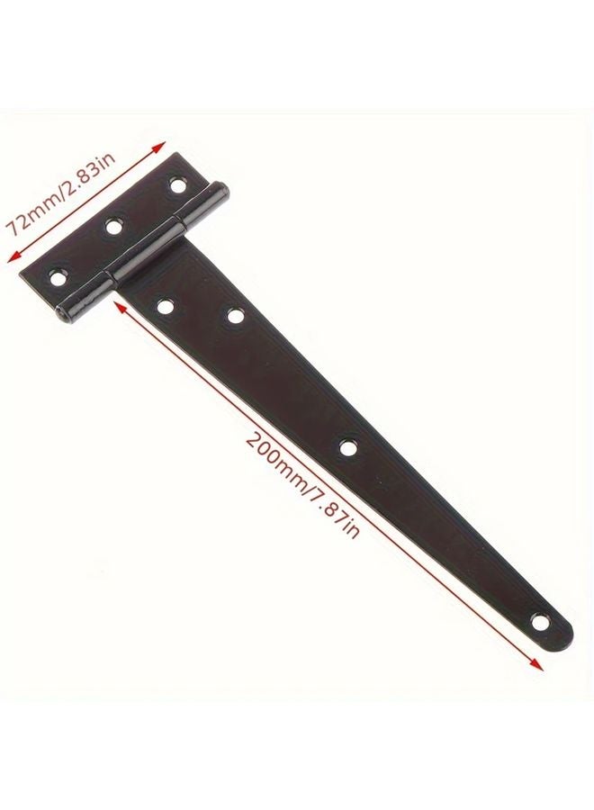 4 Inch Black T Shaped Hinge Heavy Duty Iron Hardware For Cabinet Shelves - Image 5