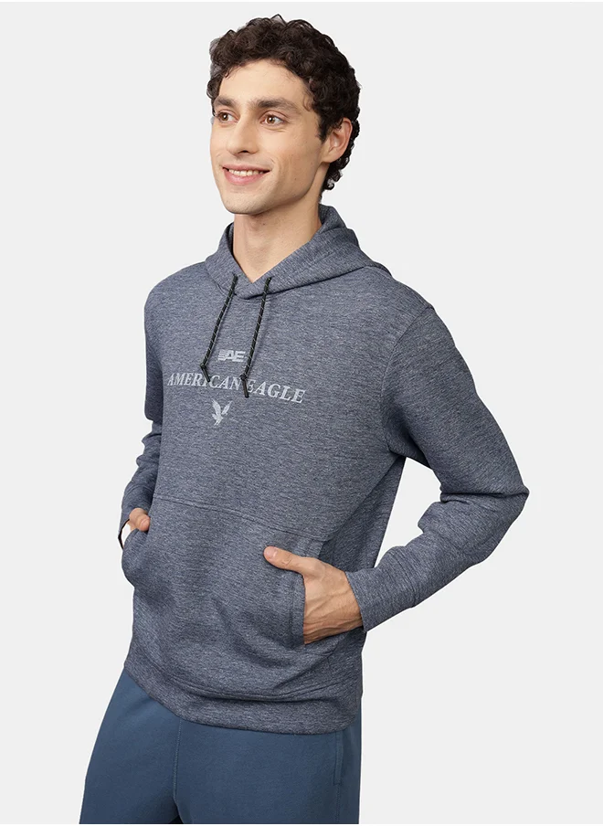 American Eagle Logo Graphic Drawstring Pullover Hoodie