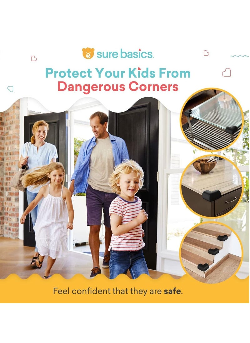 Soft Baby Proofing Corner Guards & Edge Protectors Pre-Taped Table Corner Protector Child Safety Furniture Bumper Sharp Corner Cushions 8 Pack