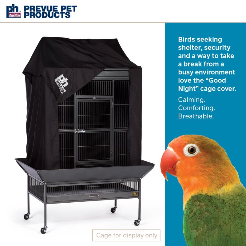 PH Prevue Hendryx Prevue Pet Products Large Bird Cage Cover - 12505 Black 36" L x 24" W x 49" H - Image 2