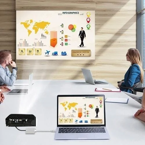 بولهاموبيل Polham 3.1 Gen Type C To HDMI and VGA Video Transfer Adapter, 4K Type C Video Transfer Hub