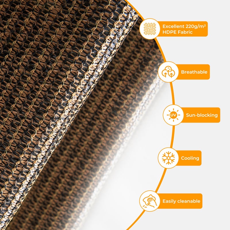 HOMEDEMO Outdoor Roller Shades for Patio, 4'W x 8' H Roll up Shade for Outside, Sun Roller Shade Cloth Roll Blinds Cordless Waterproof for Porch Gazebo Pergola Balcony Backyard Mocha - Image 4