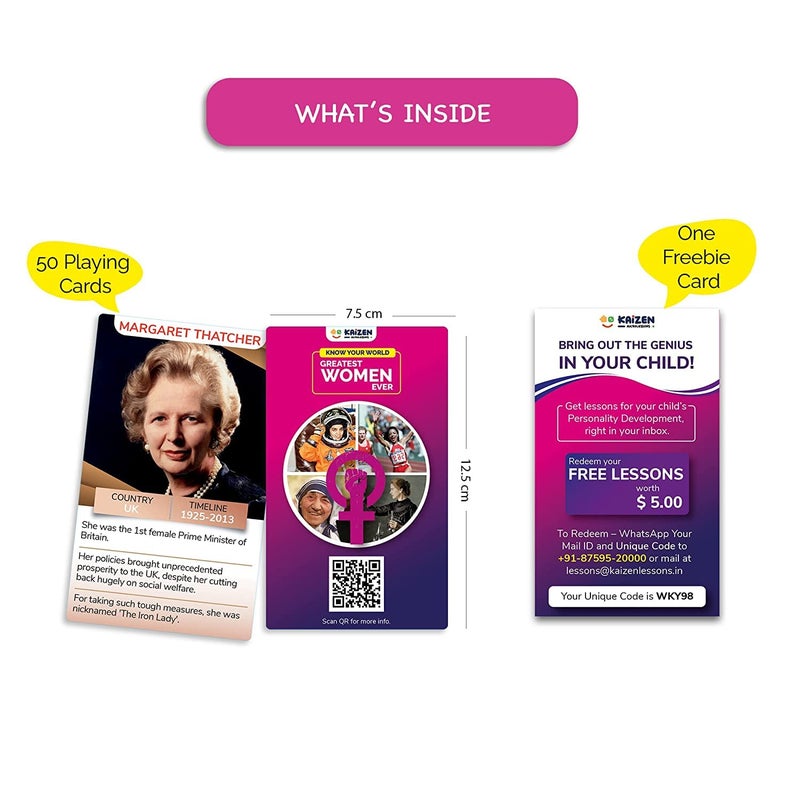 Kaizen MicroLessons Card Game Kid Smart Cards. (Greatest Women Ever) - Image 2