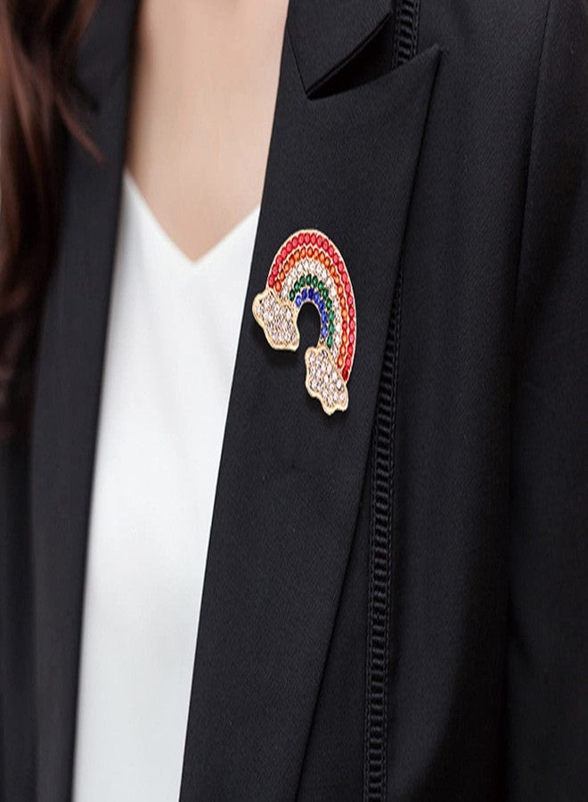 FUTIMELY Rainbow Cloud Brooch Pin Colorful Crystal Rhinestone Rainbow Brooch Lapel Backpack Badge Hat Bag Decoration Accessories for Women Girls (Colorful) - Image 5