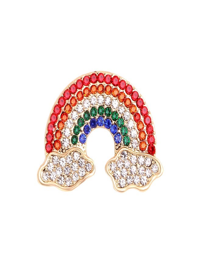 FUTIMELY Rainbow Cloud Brooch Pin Colorful Crystal Rhinestone Rainbow Brooch Lapel Backpack Badge Hat Bag Decoration Accessories for Women Girls (Colorful) - Image 1