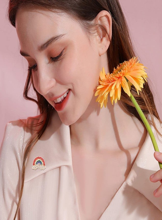 FUTIMELY Rainbow Cloud Brooch Pin Colorful Crystal Rhinestone Rainbow Brooch Lapel Backpack Badge Hat Bag Decoration Accessories for Women Girls (Colorful) - Image 2