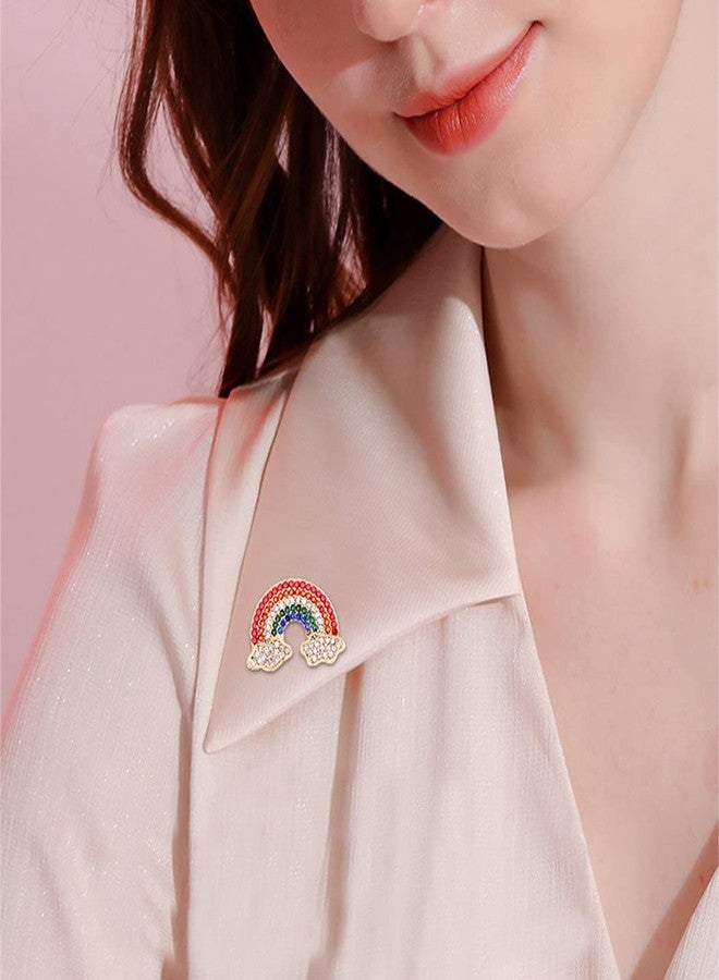 FUTIMELY Rainbow Cloud Brooch Pin Colorful Crystal Rhinestone Rainbow Brooch Lapel Backpack Badge Hat Bag Decoration Accessories for Women Girls (Colorful) - Image 4