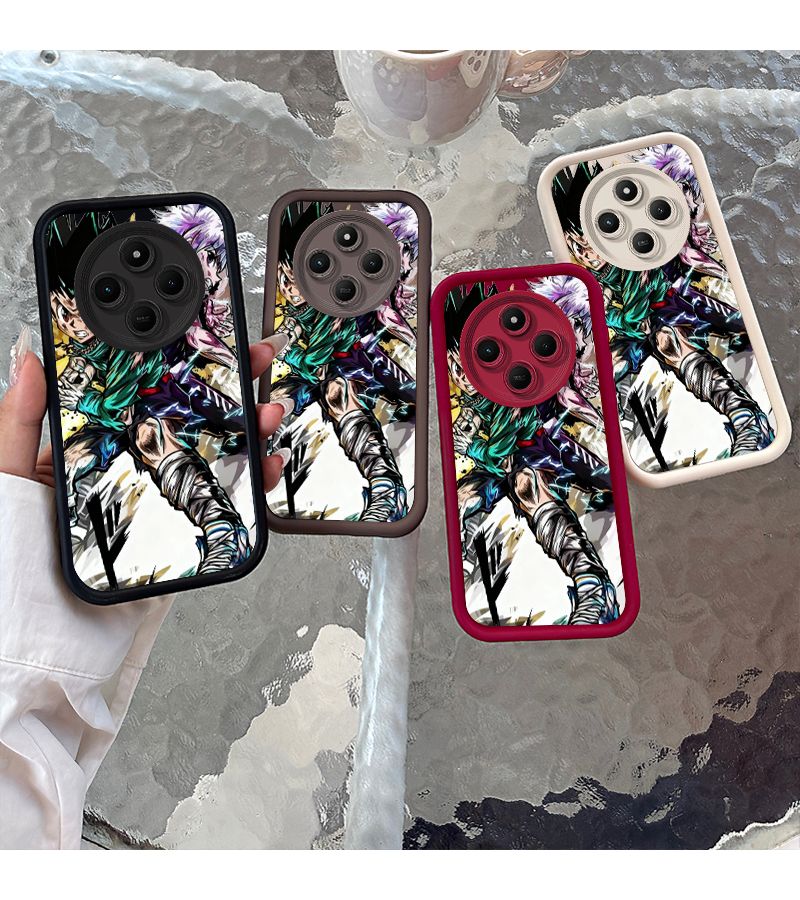 Brown Compatible Genuine Leather Shockproof Cell Phone Case For POCO C75 - Image 1