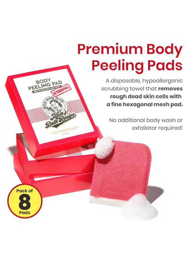 Moms Bath Recipe Body Peeling Pad Strong, All in One Bubble Body Wash & Scrub Gloves with Kelp & Biotics, Intense Exfoliating Mitts for Dead Skin Cells, Goosebumps and Scaly Skin, 8 Sheets - Image 2