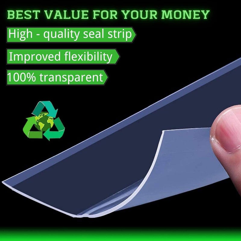 wigtda Weather Stripping Silicone Seal Strip, Weather Stripping Door Seal Strip - House and Glass Shower Doors Silicone Sealing for Door and Windows Gaps of Collision and Side, (Transparent) 45MM… - Image 4
