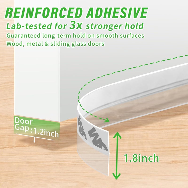 wigtda Weather Stripping Silicone Seal Strip, Weather Stripping Door Seal Strip - House and Glass Shower Doors Silicone Sealing for Door and Windows Gaps of Collision and Side, (Transparent) 45MM… - Image 2