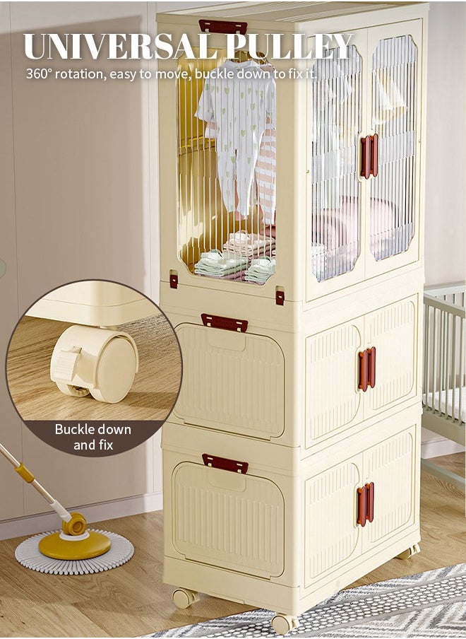 Generic - 2-Layer Storage Cabinet, Foldable Drawer Shelves, Strong Load-Bearing Capacity, Easy to Store Various Items - Image 1