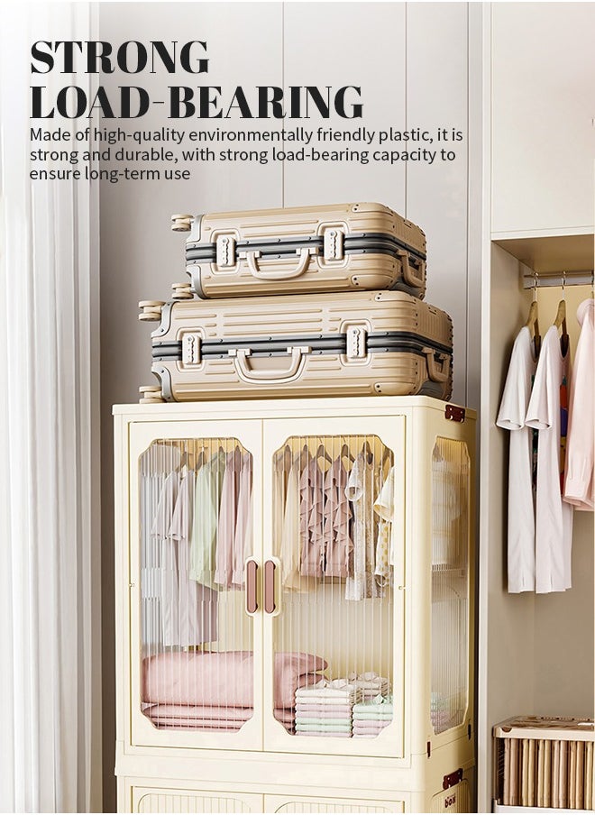 Generic - 2-Layer Storage Cabinet, Foldable Drawer Shelves, Strong Load-Bearing Capacity, Easy to Store Various Items - Image 1