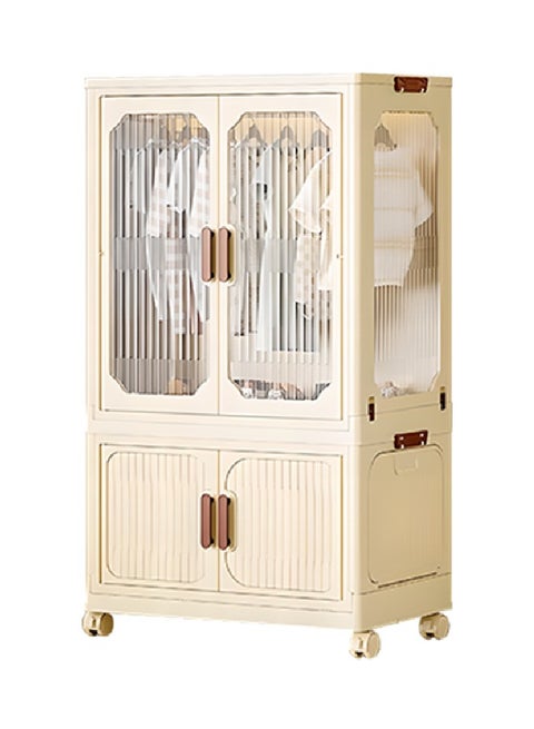 2-Layer Storage Cabinet, Foldable Drawer Shelves, Strong Load-Bearing Capacity, Easy to Store Various Items