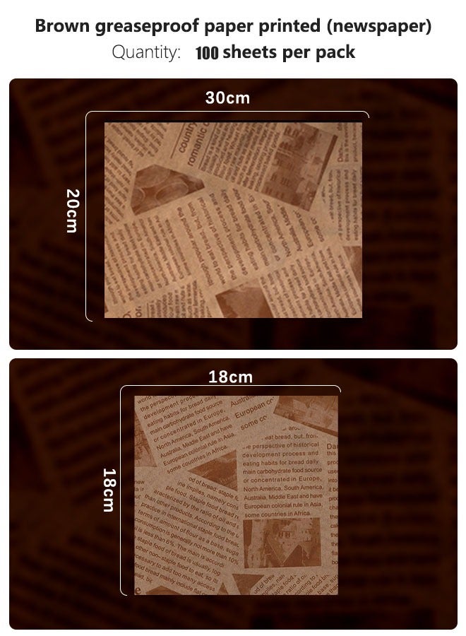 VINNYSEN 100 قطعة 20 × 30 سم ورق نشاف للفرن ورق خبز ورق زيت الشواء، صينية شواء للفرن ورق باتي بطانة صينية خبز هوائية ورق فرن محمصة صينية تحميص الفرن بطاطس مقلية امتصاص الزيت - Image 2