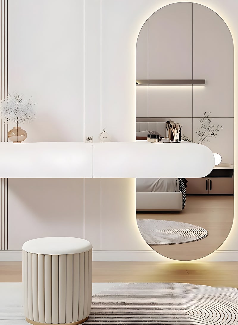Taimi 90X60cm Oval Makeup Mirror with LED Backlight, Makeup Mirror Suitable for Dressing Room, Dressing Room, Fit Mirror,and Bathroom, 3 LED Light Colors  - Image 1